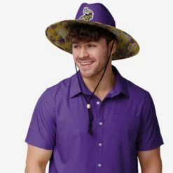 FOCO Minnesota Vikings Team Color Straw Hat -FOCO Store SKNFTCSTWMV g4 2