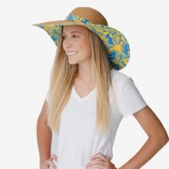 FOCO Los Angeles Chargers Womens Floral Straw Hat -FOCO Store SKNFWMFLSTWLAC g3