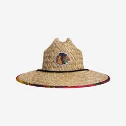 FOCO Chicago Blackhawks Floral Straw Hat