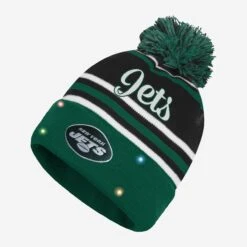 FOCO New York Jets Womens Wordmark Script Light Up Beanie