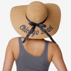 FOCO Chicago Bears Womens Wordmark Beach Straw Hat -FOCO Store SKWMNFSWSTWCB g4