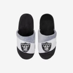 FOCO Las Vegas Raiders Youth Colorblock Slide Slipper -FOCO Store SLPNFCBSLD816OR s