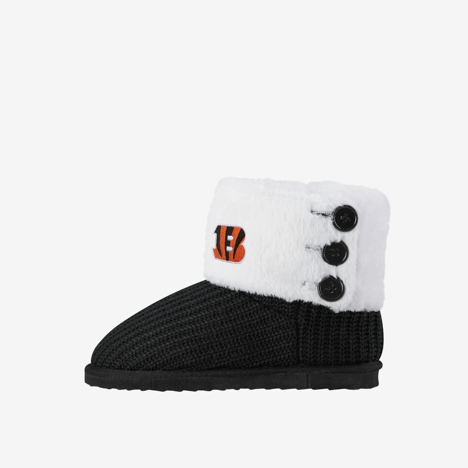 FOCO Cincinnati Bengals Knit High End Button Boot Slipper 4 FOCO Cincinnati Bengals Knit High End Button Boot Slipper - Image 2