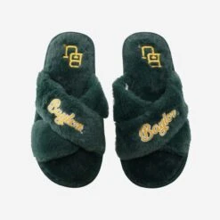 FOCO Baylor Bears Womens Script Wordmark Fur Cross Slide