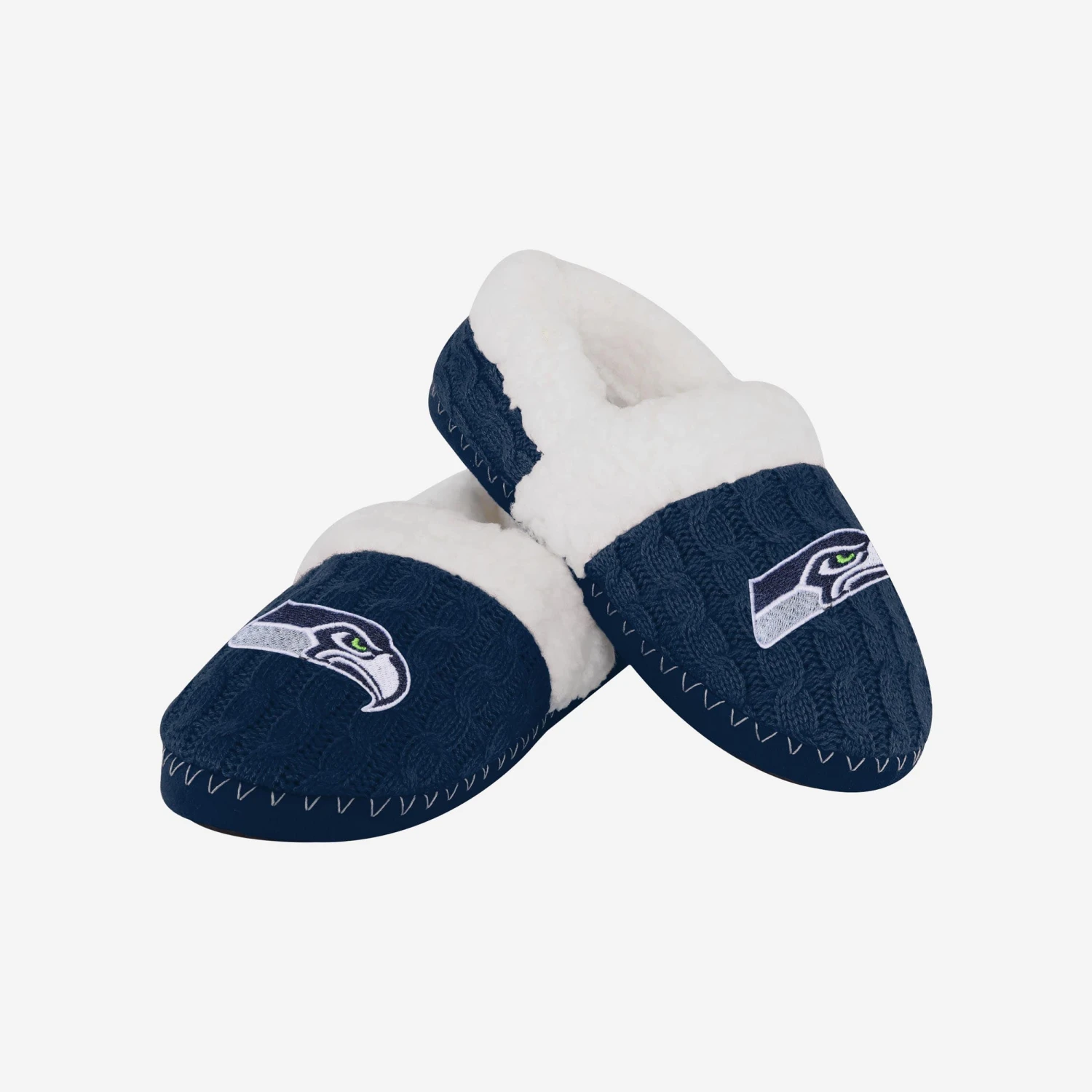 FOCO Seattle Seahawks Womens Team Color Moccasin Slipper 6 FOCO Seattle Seahawks Womens Team Color Moccasin Slipper - Image 4