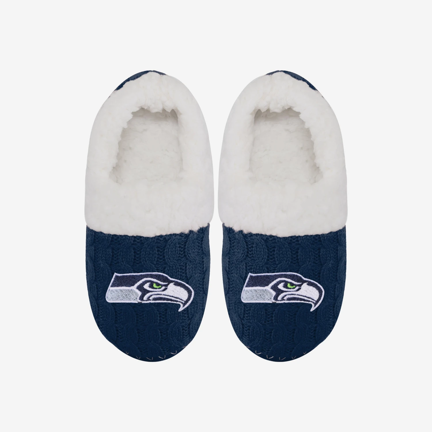 FOCO Seattle Seahawks Womens Team Color Moccasin Slipper 4 FOCO Seattle Seahawks Womens Team Color Moccasin Slipper - Image 2