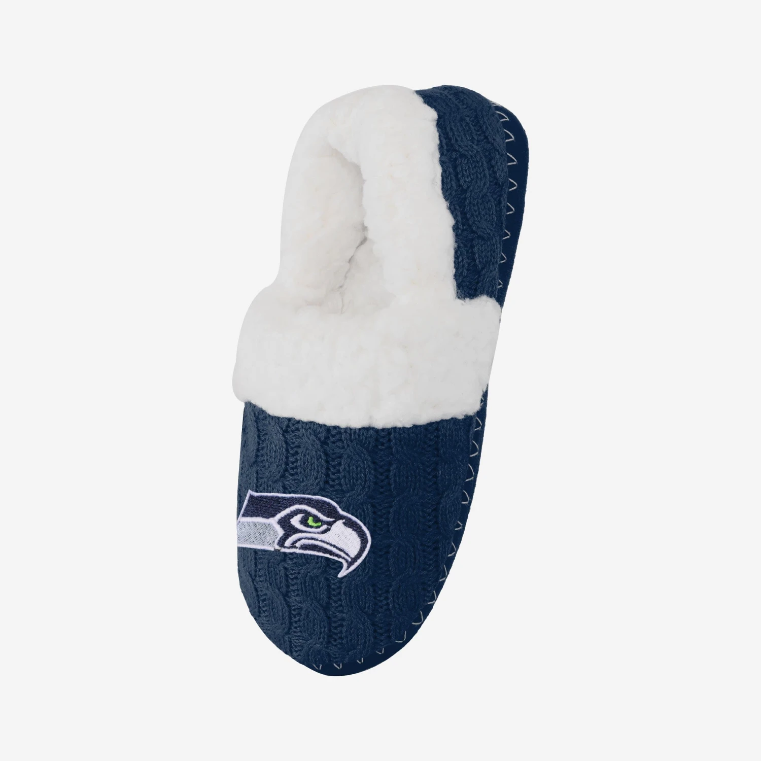 FOCO Seattle Seahawks Womens Team Color Moccasin Slipper 5 FOCO Seattle Seahawks Womens Team Color Moccasin Slipper - Image 3
