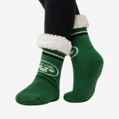 FOCO New York Jets Womens Stripe Logo Tall Footy Slipper Socks 6 FOCO New York Jets Womens Stripe Logo Tall Footy Slipper Socks -FOCO Store SLPWMNFSTPLGTLNJ s