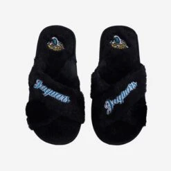 FOCO Jacksonville Jaguars Womens Script Wordmark Fur Cross Slide
