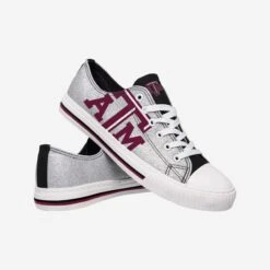 FOCO Texas A&M Aggies Womens Glitter Low Top Canvas Shoe -FOCO Store SNWMNCLTGLTTAM g4