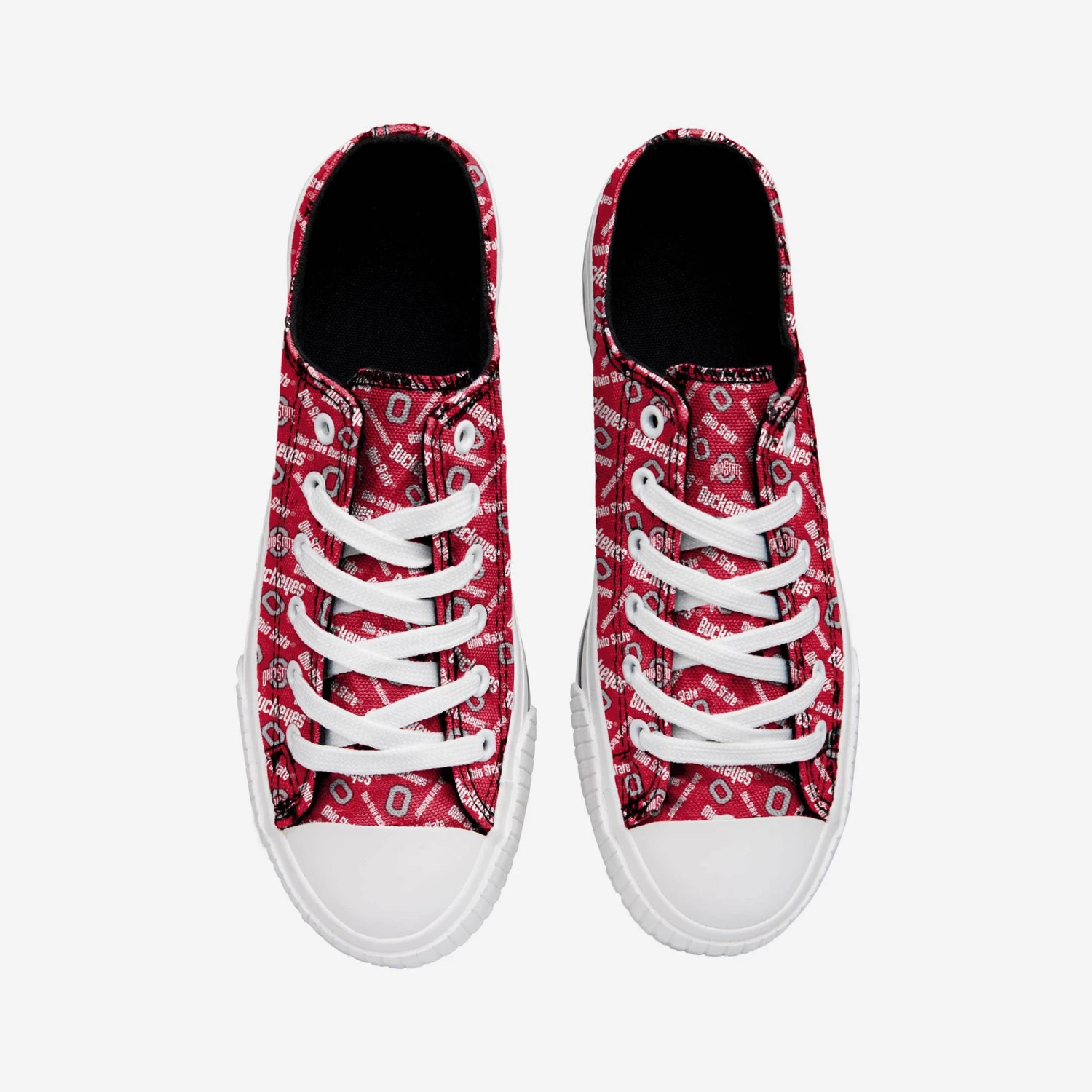 FOCO Ohio State Buckeyes Womens Low Top Repeat Print Canvas Shoe 4 FOCO Ohio State Buckeyes Womens Low Top Repeat Print Canvas Shoe - Image 2