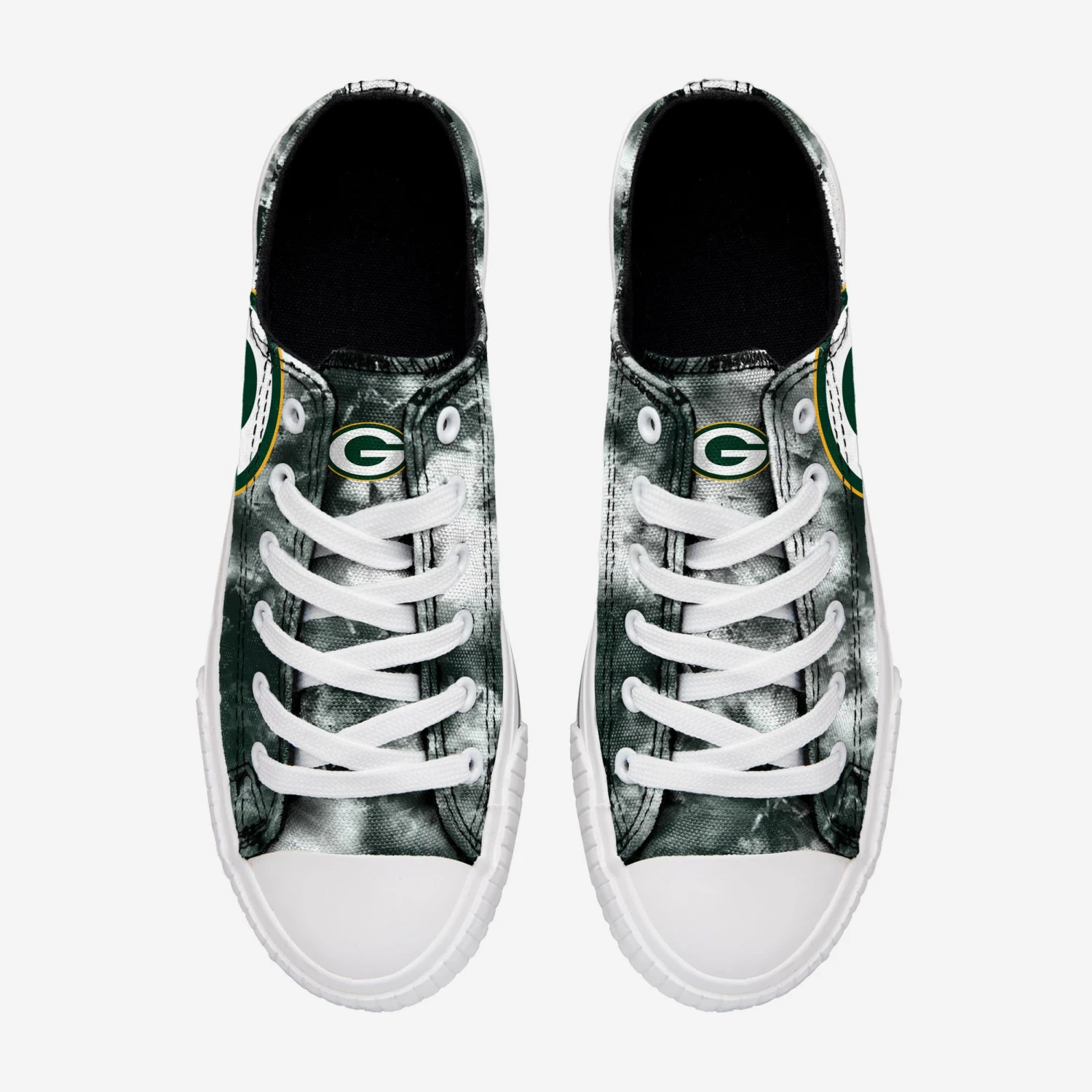 FOCO Green Bay Packers Womens Low Top Tie-Dye Canvas Shoe 5 FOCO Green Bay Packers Womens Low Top Tie-Dye Canvas Shoe - Image 3