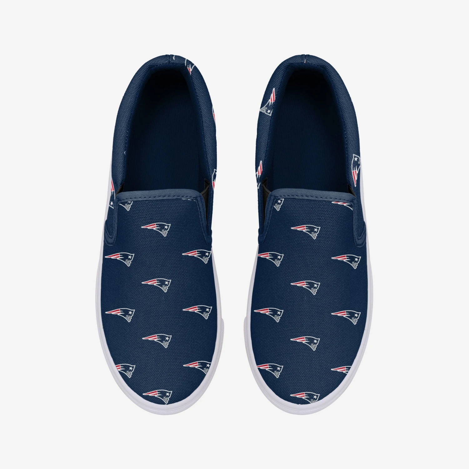FOCO New England Patriots Womens Repeat Logo Slip On Canvas Shoe 6 FOCO New England Patriots Womens Repeat Logo Slip On Canvas Shoe - Image 4