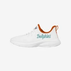 FOCO Miami Dolphins Womens Midsole White Sneakers