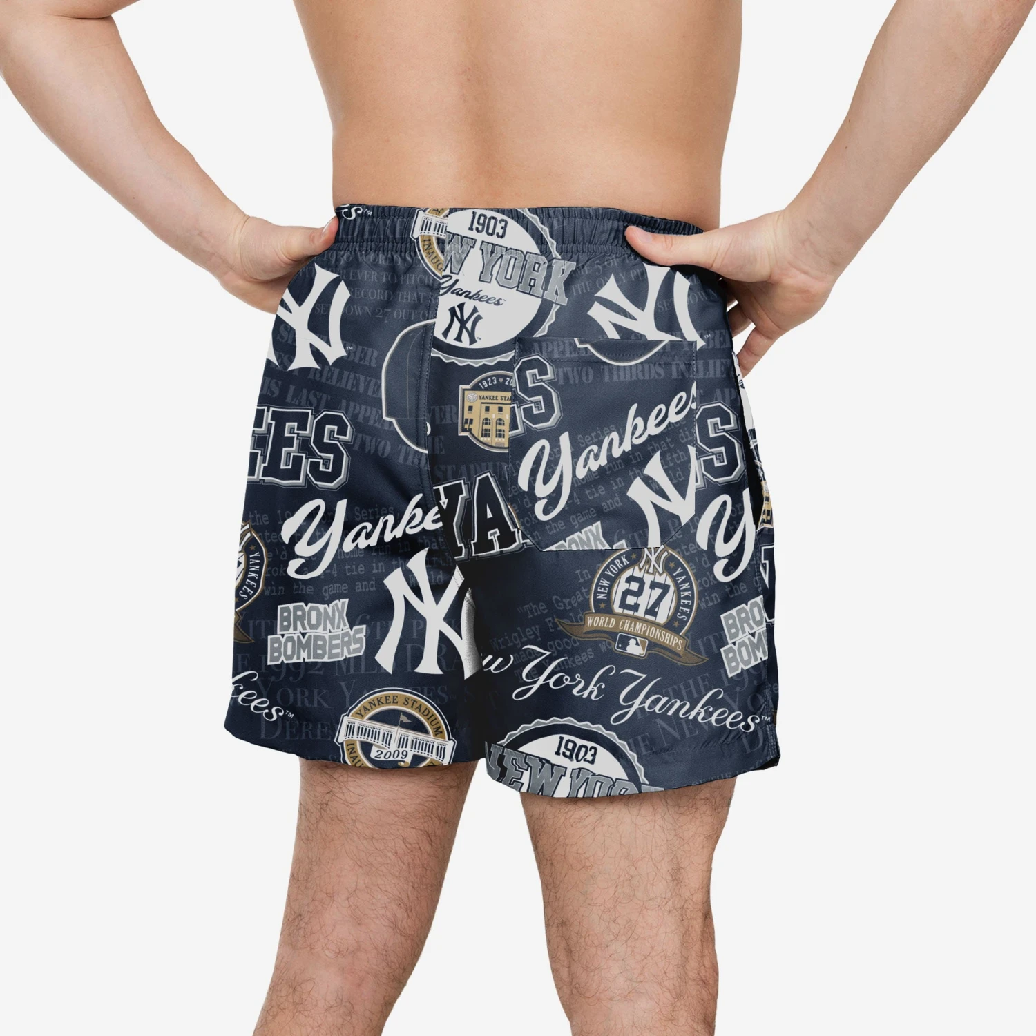 FOCO New York Yankees Logo Rush Swimming Trunks 4 FOCO New York Yankees Logo Rush Swimming Trunks - Image 2