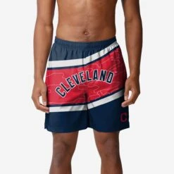 FOCO Cleveland Guardians Original Big Wordmark Swimming Trunks