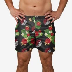 FOCO Portland Trail Blazers Floral Swimming Trunks
