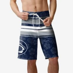 FOCO Penn State Nittany Lions Hibiscus Boardwalk Stripe Boardshorts