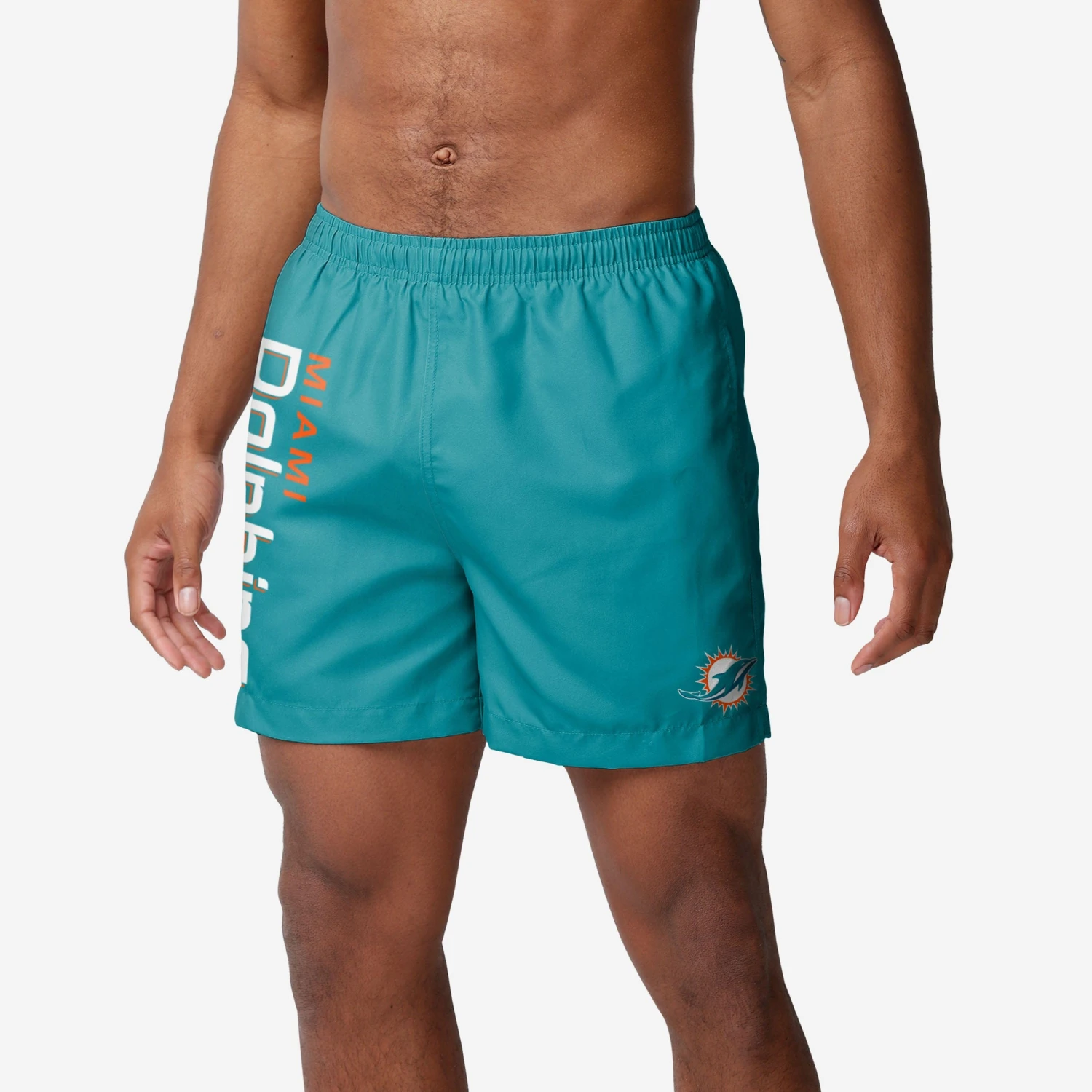 FOCO Miami Dolphins Solid Wordmark 5.5" Swimming Trunks 3 FOCO Miami Dolphins Solid Wordmark 5.5" Swimming Trunks
