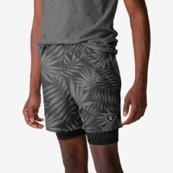 FOCO Las Vegas Raiders Floral Black Liner Shorts