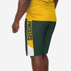FOCO Green Bay Packers Side Stripe Training Shorts -FOCO Store SRTNFSDSTPGP s