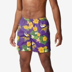 FOCO Minnesota Vikings Floral Swimming Trunks