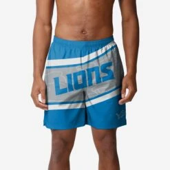 FOCO Detroit Lions Big Wordmark Swimming Trunks
