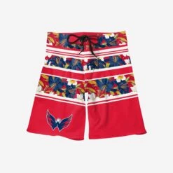 FOCO Washington Capitals Floral Stripe Boardshorts -FOCO Store SRTNHBDFLRSTPWC g3