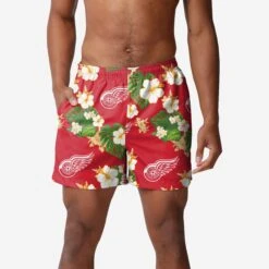 FOCO Detroit Red Wings Floral Swimming Trunks