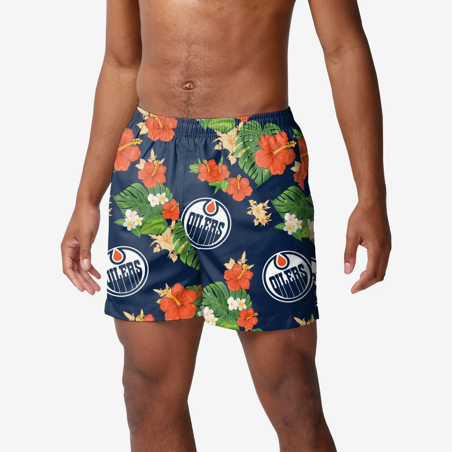 FOCO Edmonton Oilers Floral Swimming Trunks 3 FOCO Edmonton Oilers Floral Swimming Trunks