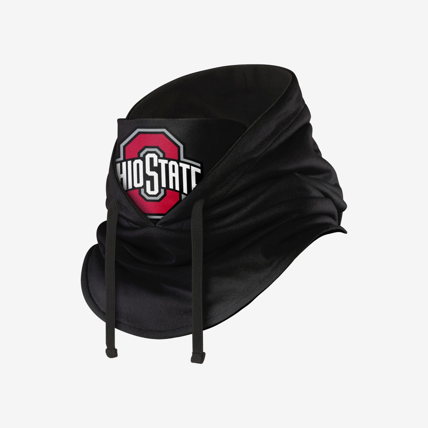 FOCO Ohio State Buckeyes Black Drawstring Hooded Gaiter 4 FOCO Ohio State Buckeyes Black Drawstring Hooded Gaiter - Image 2