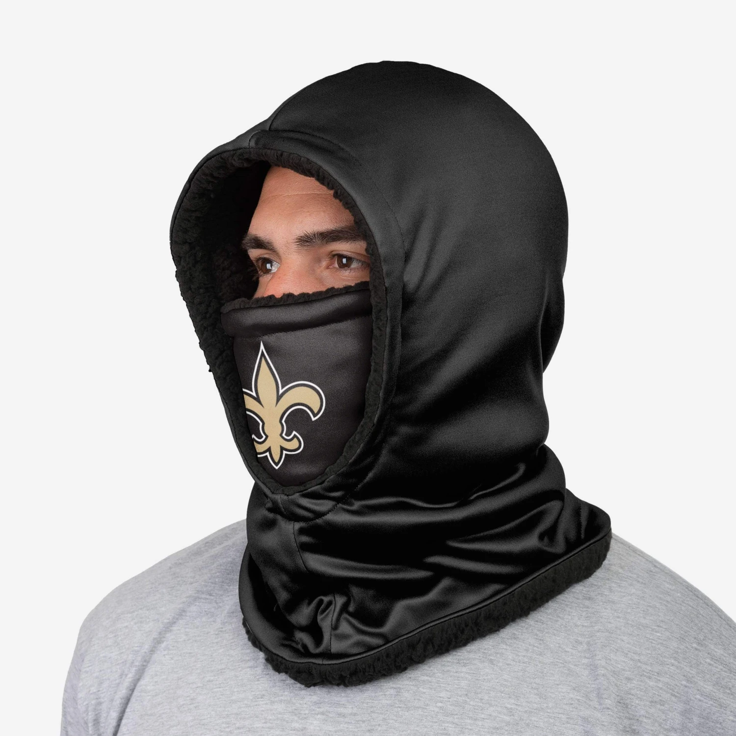 FOCO New Orleans Saints Black Hooded Gaiter 4 FOCO New Orleans Saints Black Hooded Gaiter - Image 2