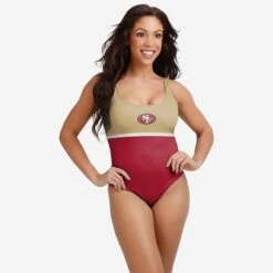 FOCO San Francisco 49ers Womens Beach Day One Piece Bathing Suit