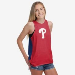 FOCO Philadelphia Phillies Womens Tie-Breaker Sleeveless Top -FOCO Store TNKWMMBCLBTIEBKPH s