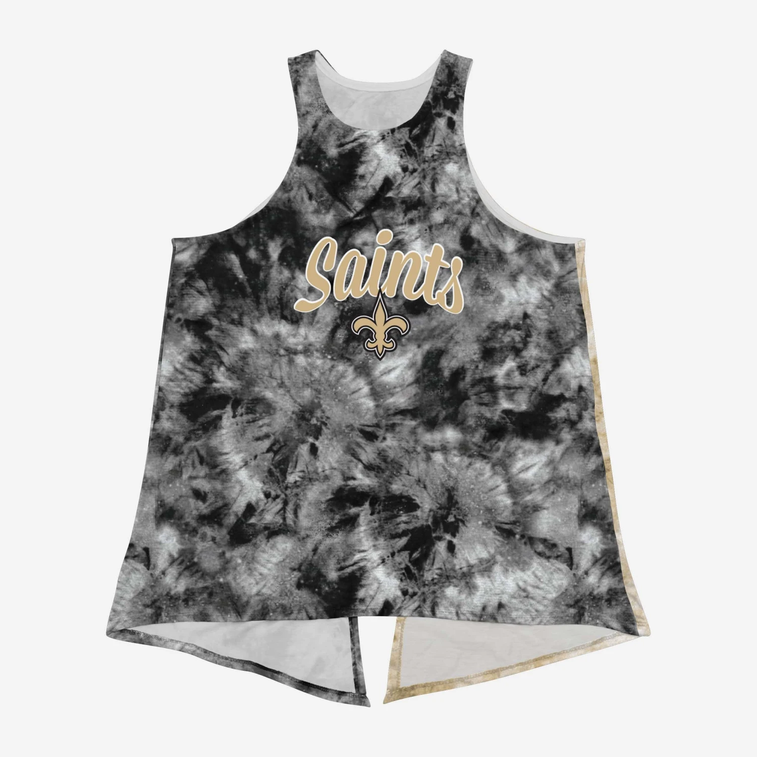 FOCO New Orleans Saints Womens Script Wordmark Tie-Dye Tie-Breaker Sleeveless Top 5 FOCO New Orleans Saints Womens Script Wordmark Tie-Dye Tie-Breaker Sleeveless Top - Image 3