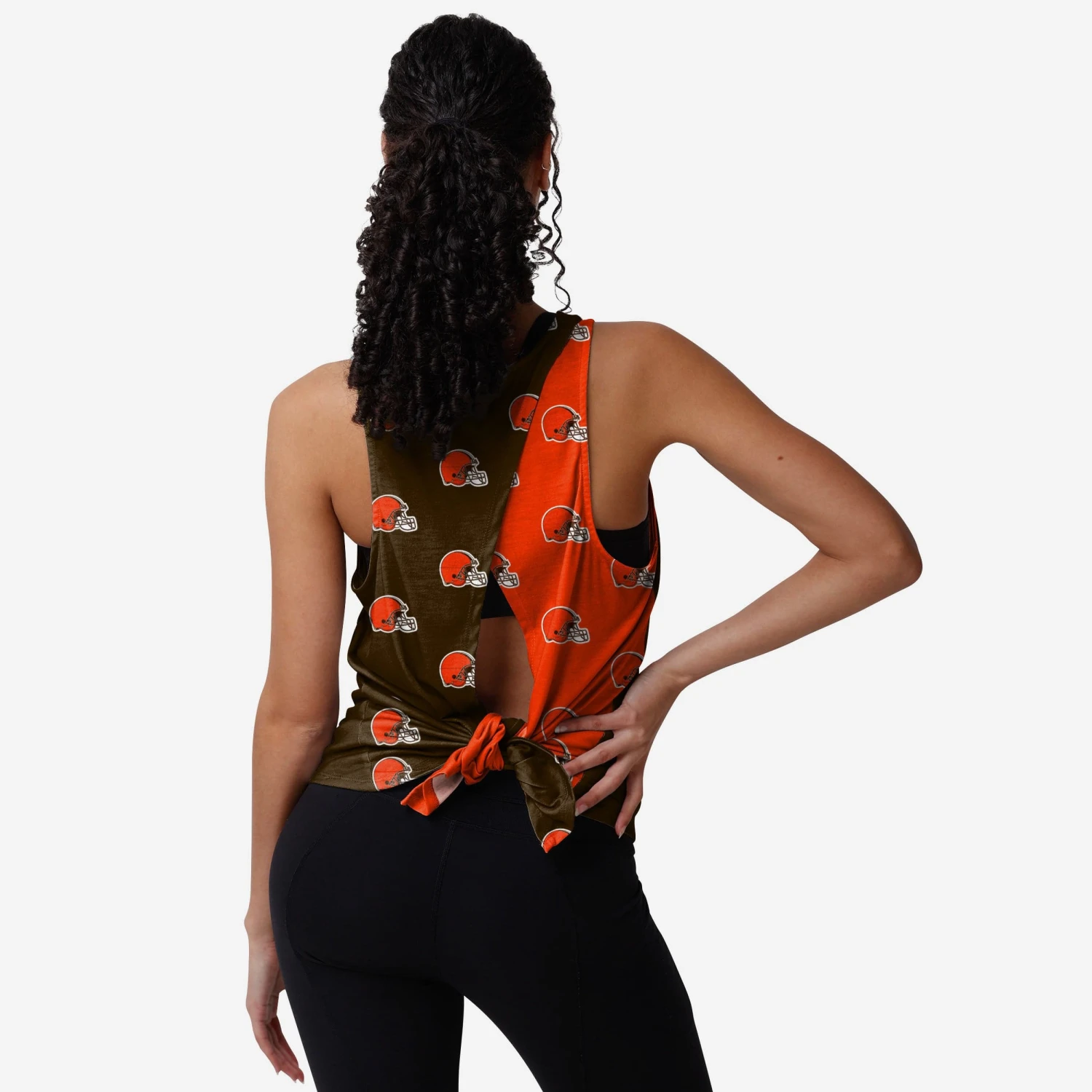 FOCO Cleveland Browns Womens Wordmark Mini Print Tie-Breaker Sleeveless Top 3 FOCO Cleveland Browns Womens Wordmark Mini Print Tie-Breaker Sleeveless Top