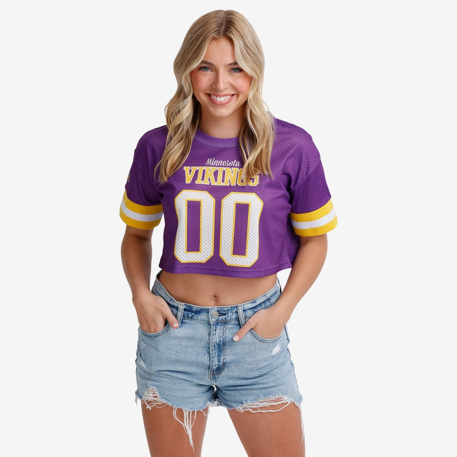 FOCO Minnesota Vikings Womens Gameday Mesh Crop Top 3 FOCO Minnesota Vikings Womens Gameday Mesh Crop Top