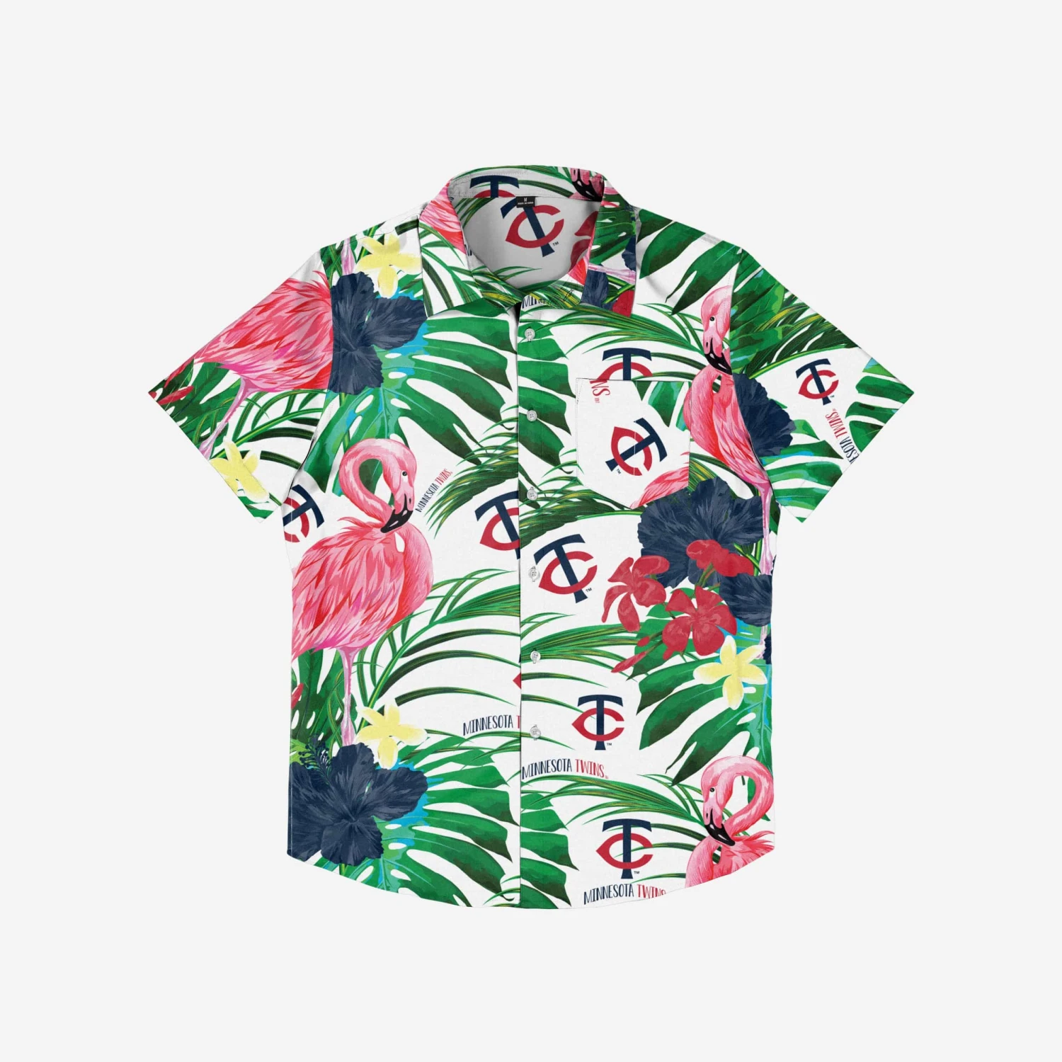 FOCO Minnesota Twins Flamingo Button Up Shirt 5 FOCO Minnesota Twins Flamingo Button Up Shirt - Image 3