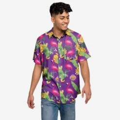 FOCO Los Angeles Lakers 2020 NBA Champions Floral Button Up Shirt