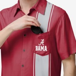 FOCO Alabama Crimson Tide Bowling Stripe Button Up Shirt -FOCO Store TSNCBWLBTUALB g3