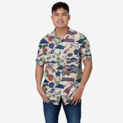 FOCO Florida Gators Thematic Stadium Print Button Up Shirt