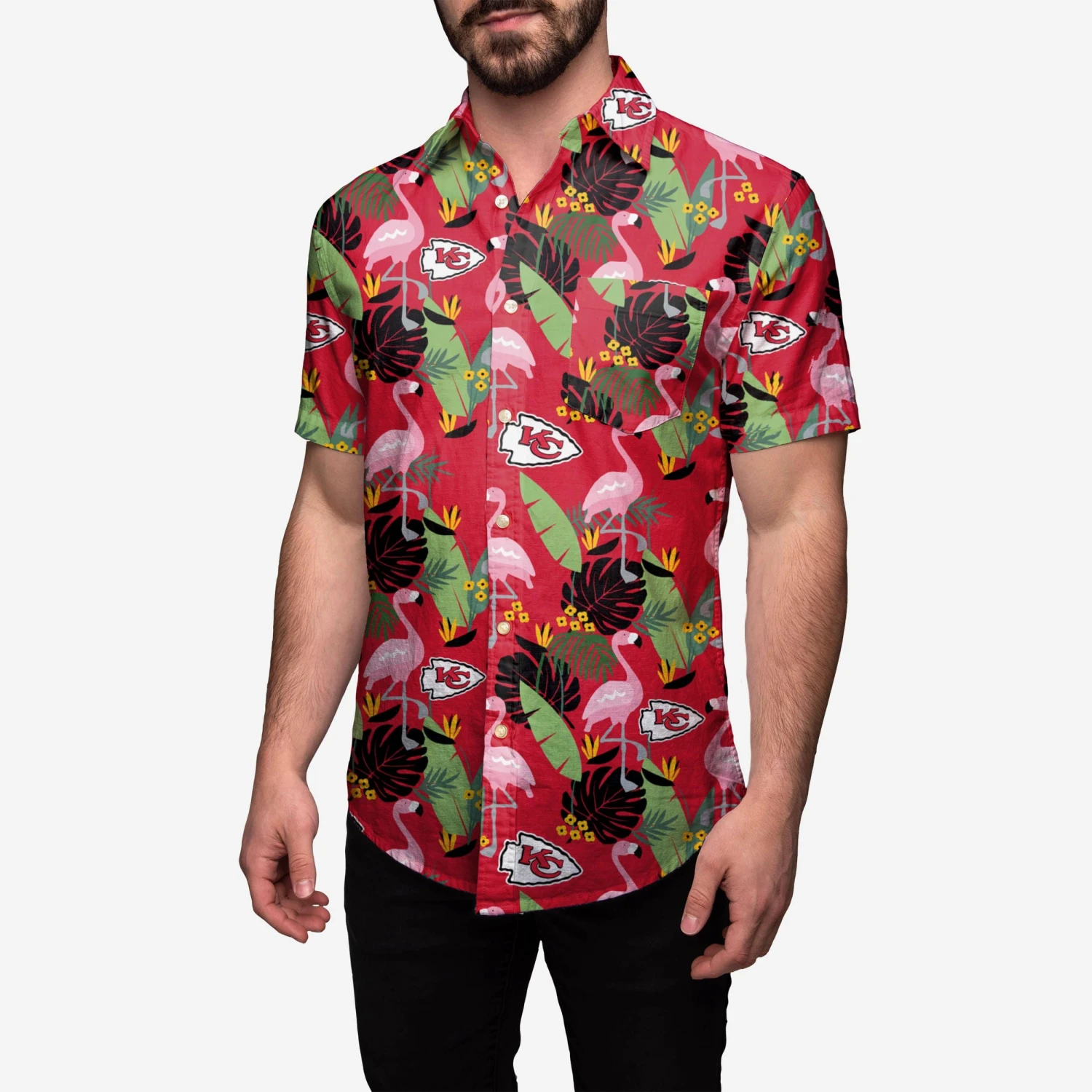 FOCO Kansas City Chiefs Floral Button Up Shirt 3 FOCO Kansas City Chiefs Floral Button Up Shirt