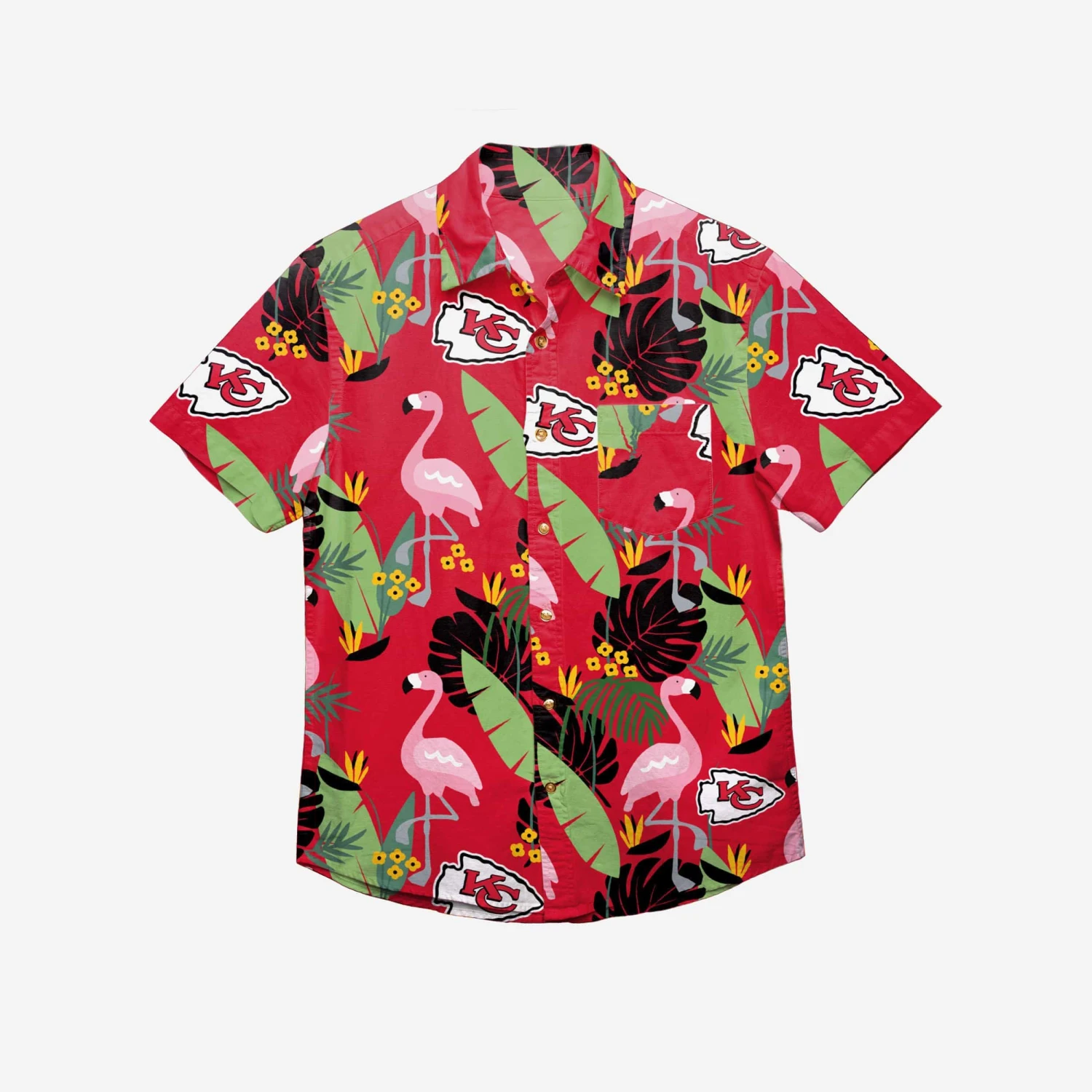 FOCO Kansas City Chiefs Floral Button Up Shirt 4 FOCO Kansas City Chiefs Floral Button Up Shirt - Image 2