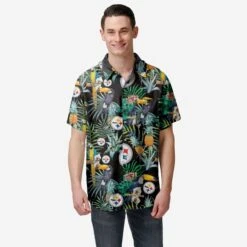 FOCO Pittsburgh Steelers Floral Button Up Shirt