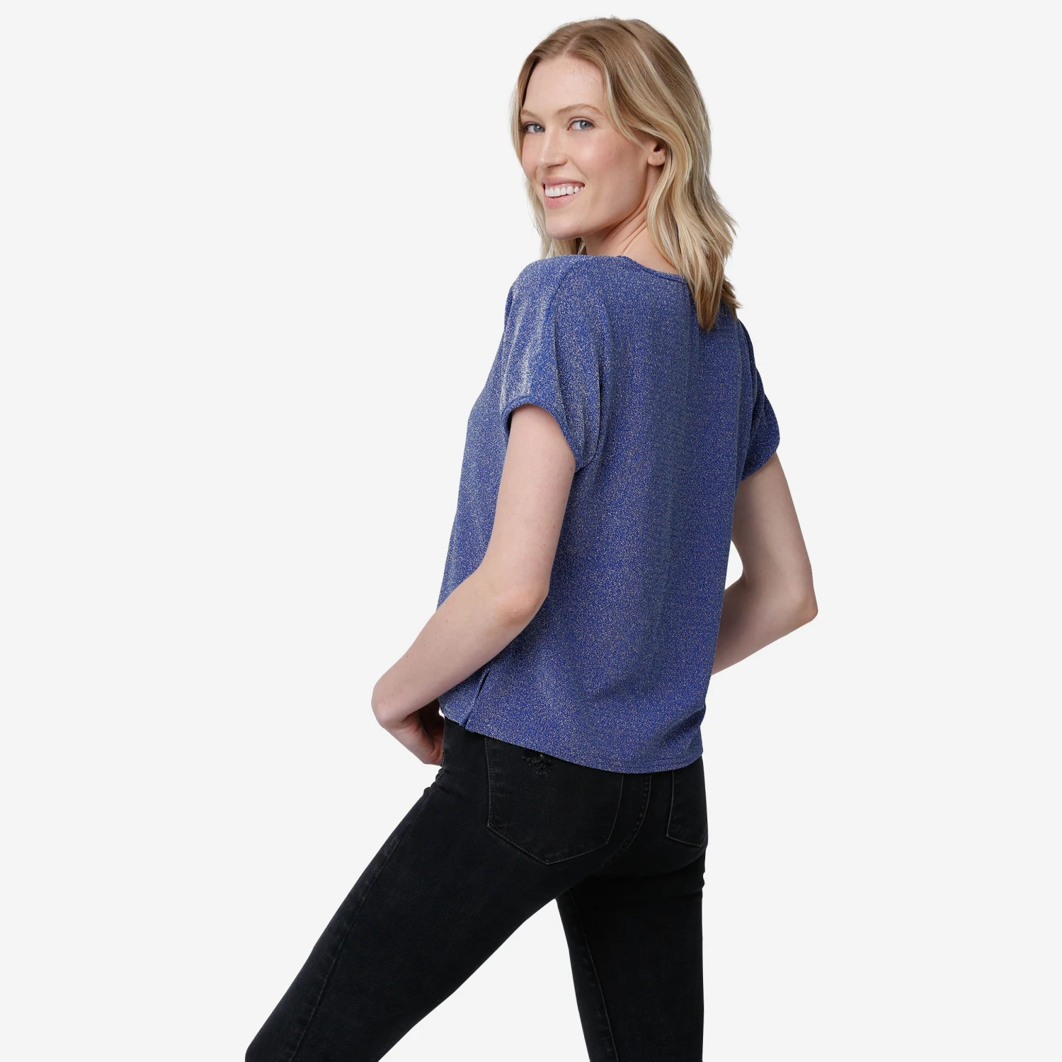 FOCO Los Angeles Dodgers Womens Gametime Glitter V-Neck T-Shirt 4 FOCO Los Angeles Dodgers Womens Gametime Glitter V-Neck T-Shirt - Image 2