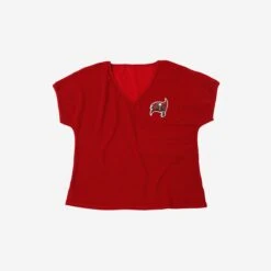 FOCO Tampa Bay Buccaneers Womens Gametime Glitter V-Neck T-Shirt -FOCO Store TSVNNFGMGLTTB g5