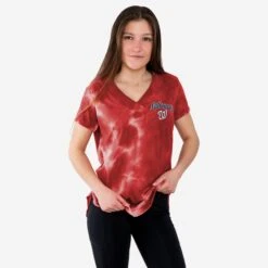 FOCO Washington Nationals Womens Tie-Dye Rush Oversized T-Shirt