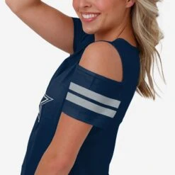 FOCO Dallas Cowboys Womens Cold Shoulder T-Shirt 8 FOCO Dallas Cowboys Womens Cold Shoulder T-Shirt -FOCO Store TSWMNFHOLEYDC g3